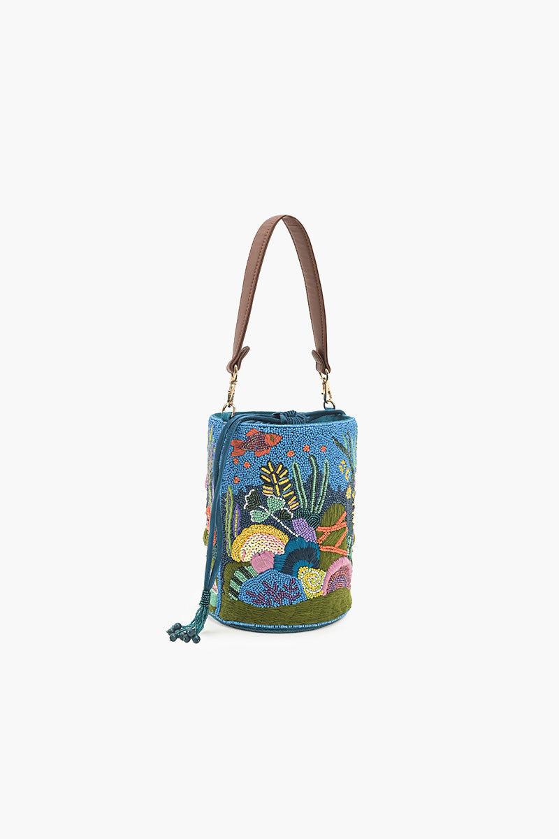 Ocean Inspired Beaded Bucket Bag