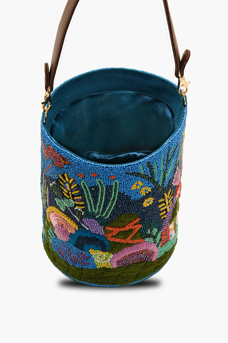 Ocean Inspired Beaded Bucket Bag