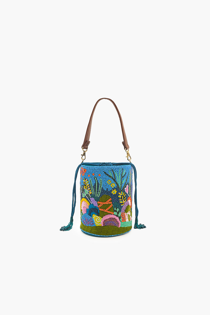 Ocean Inspired Beaded Bucket Bag