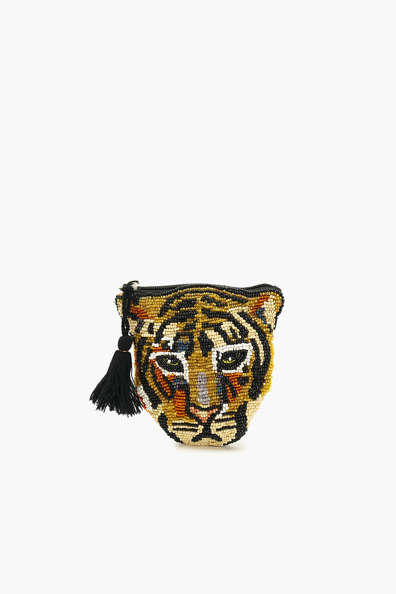 Tiger Beaded Coin Bag