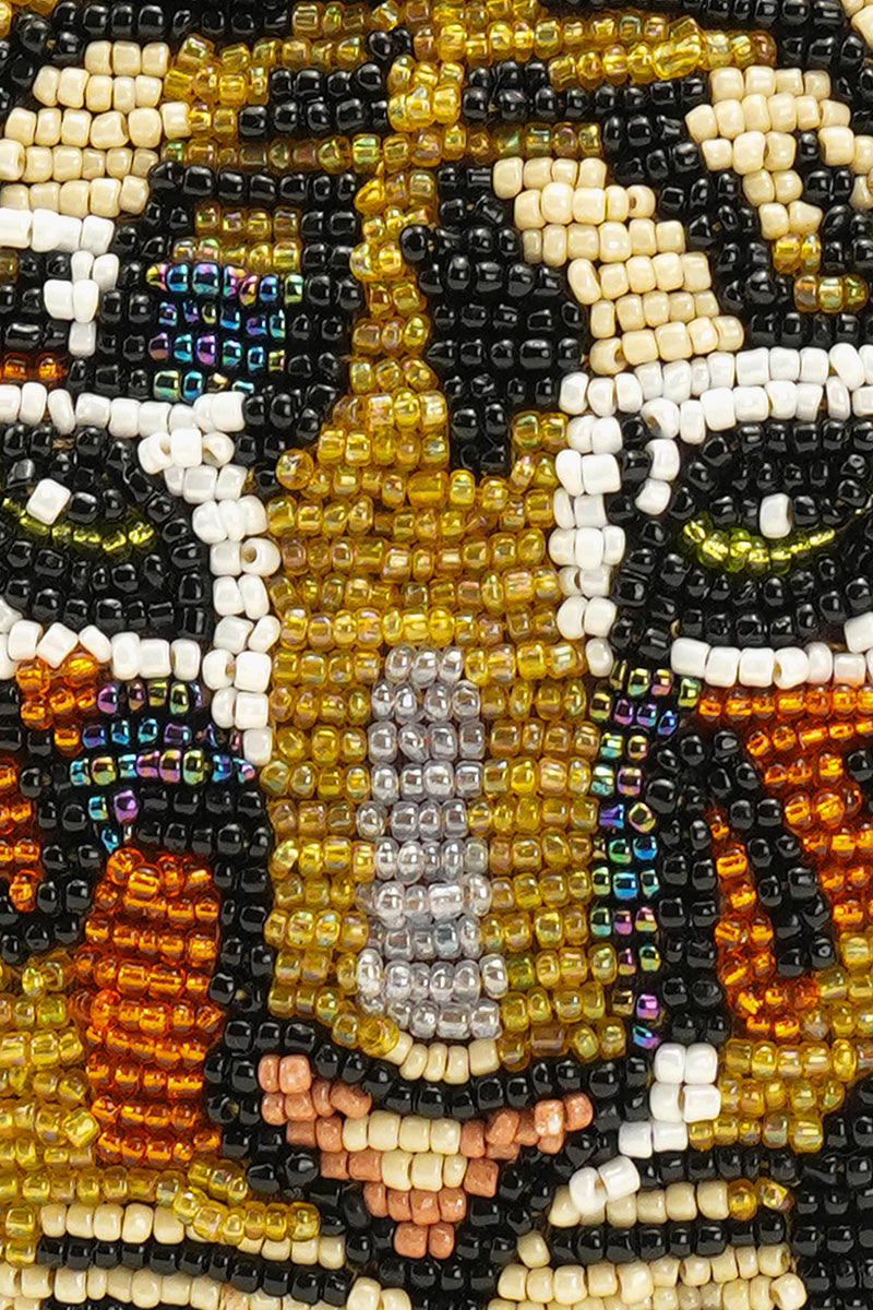 Tiger Beaded Coin Bag