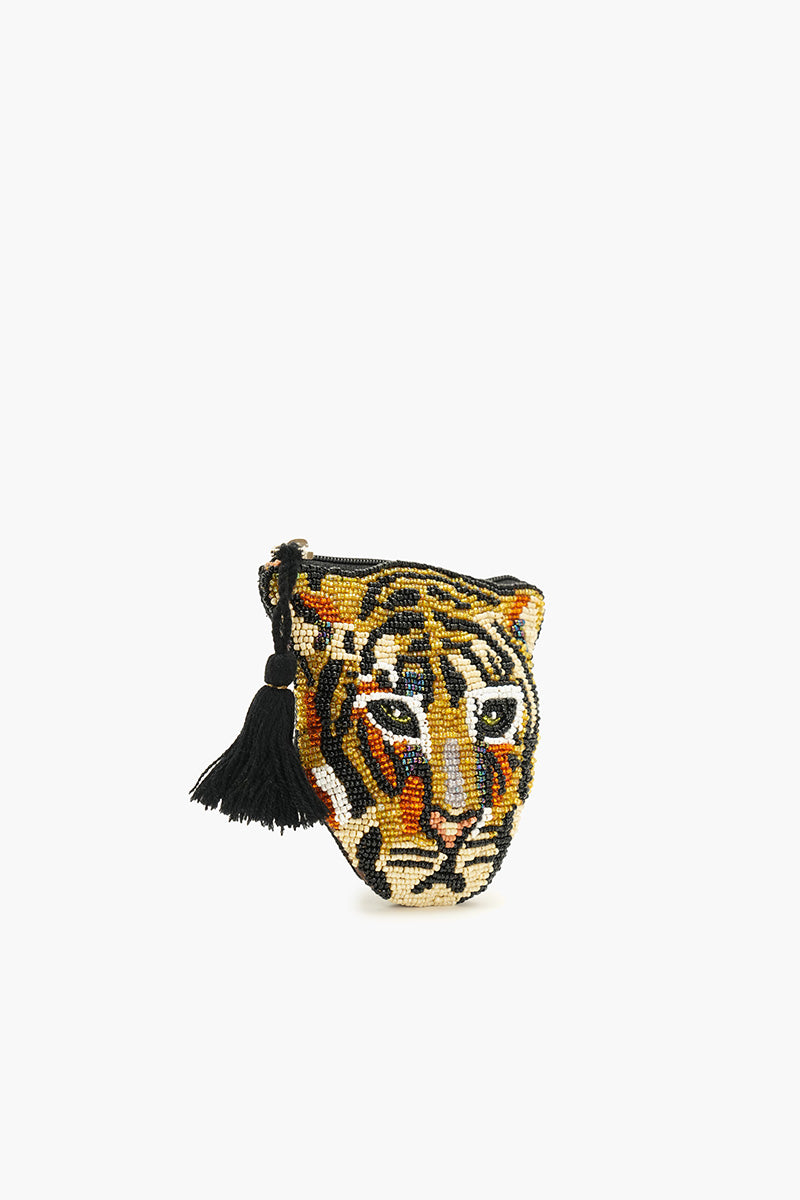 Tiger Beaded Coin Bag
