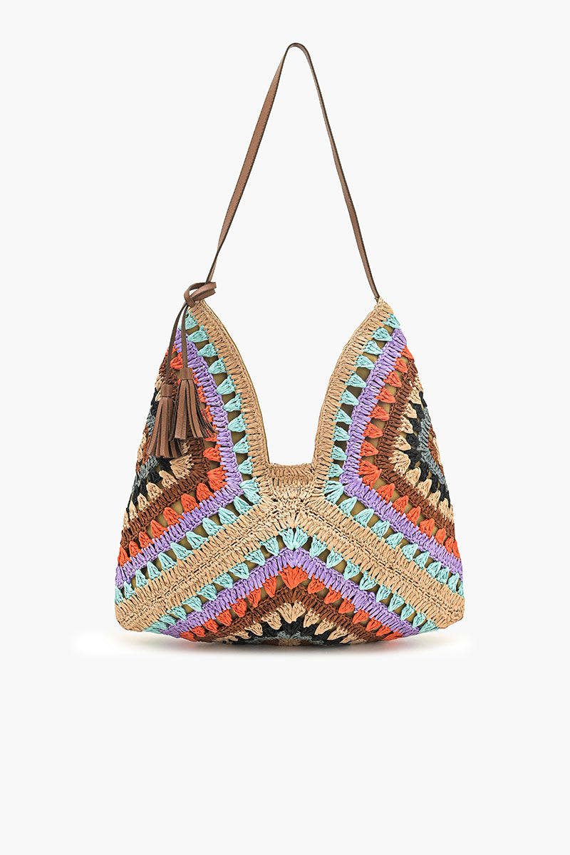 Raffia Hobo Bag