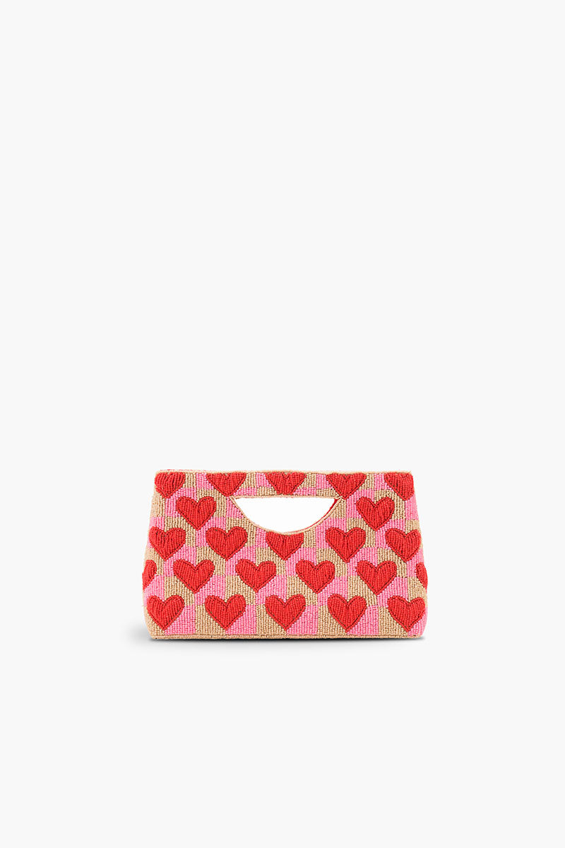 Amour Artisan Heart Beaded Handheld Clutch
