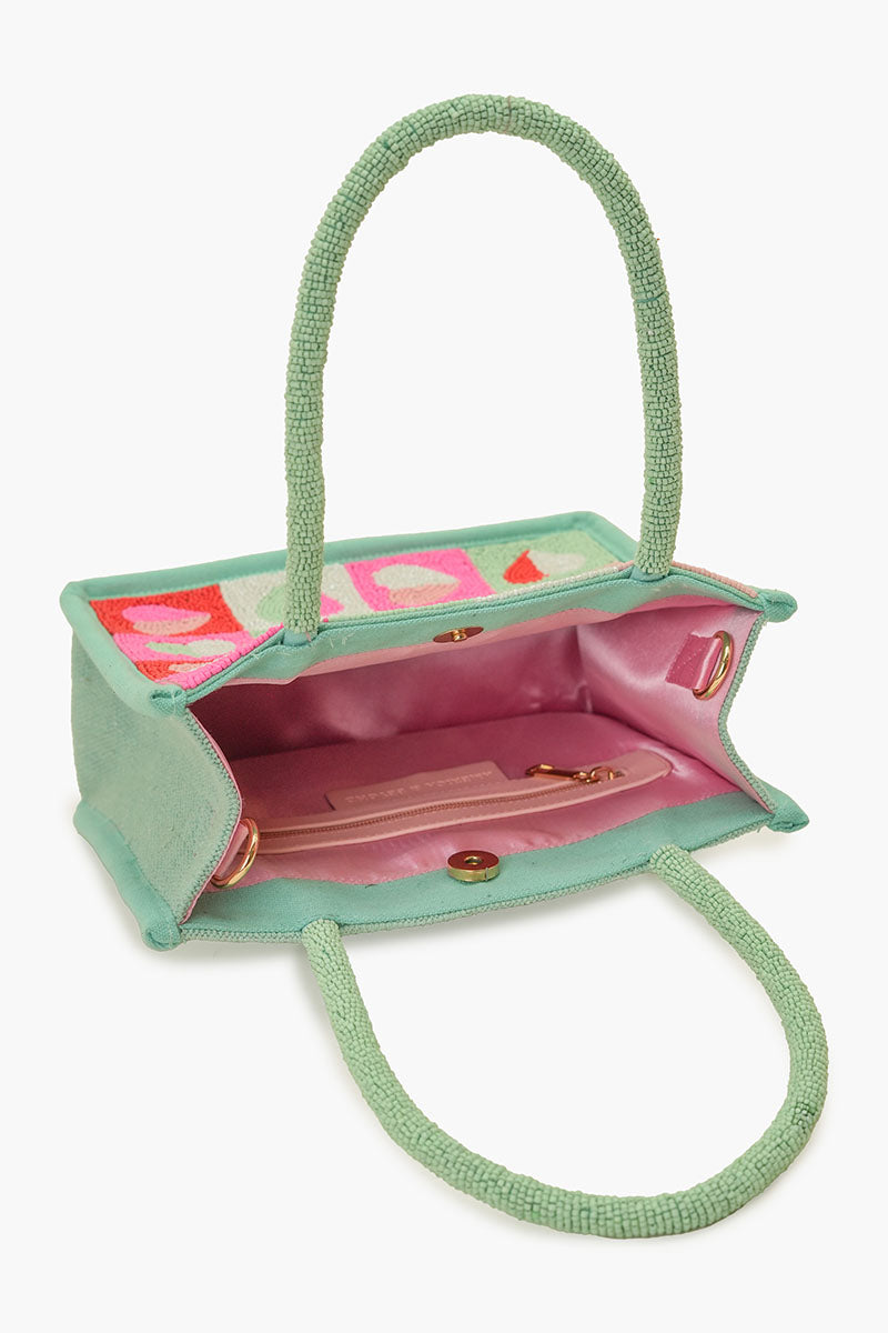 Sweetheart Hand-Beaded Romantic Mini Tote