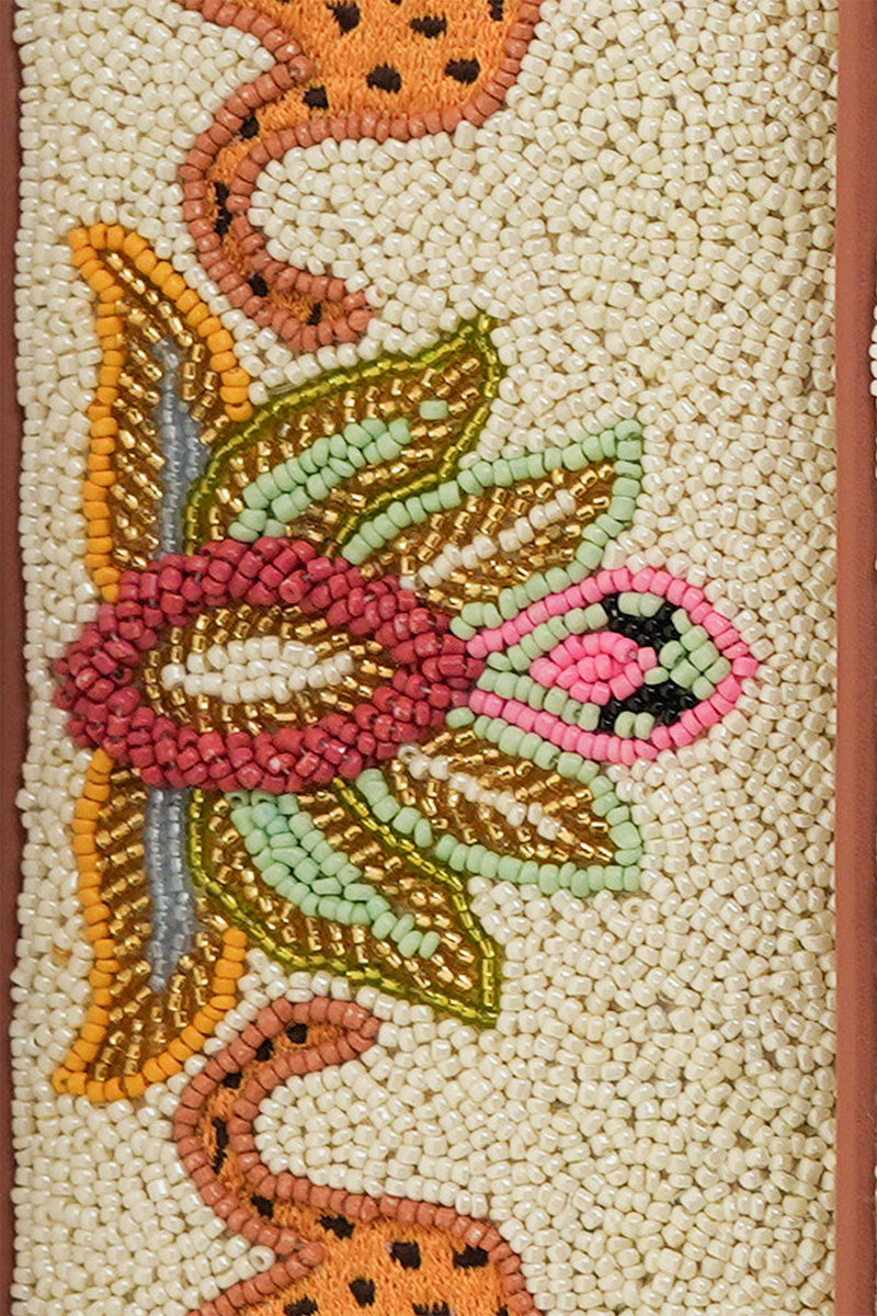 Safari Luxe Leopard Hand-Beaded Shoulder Bag