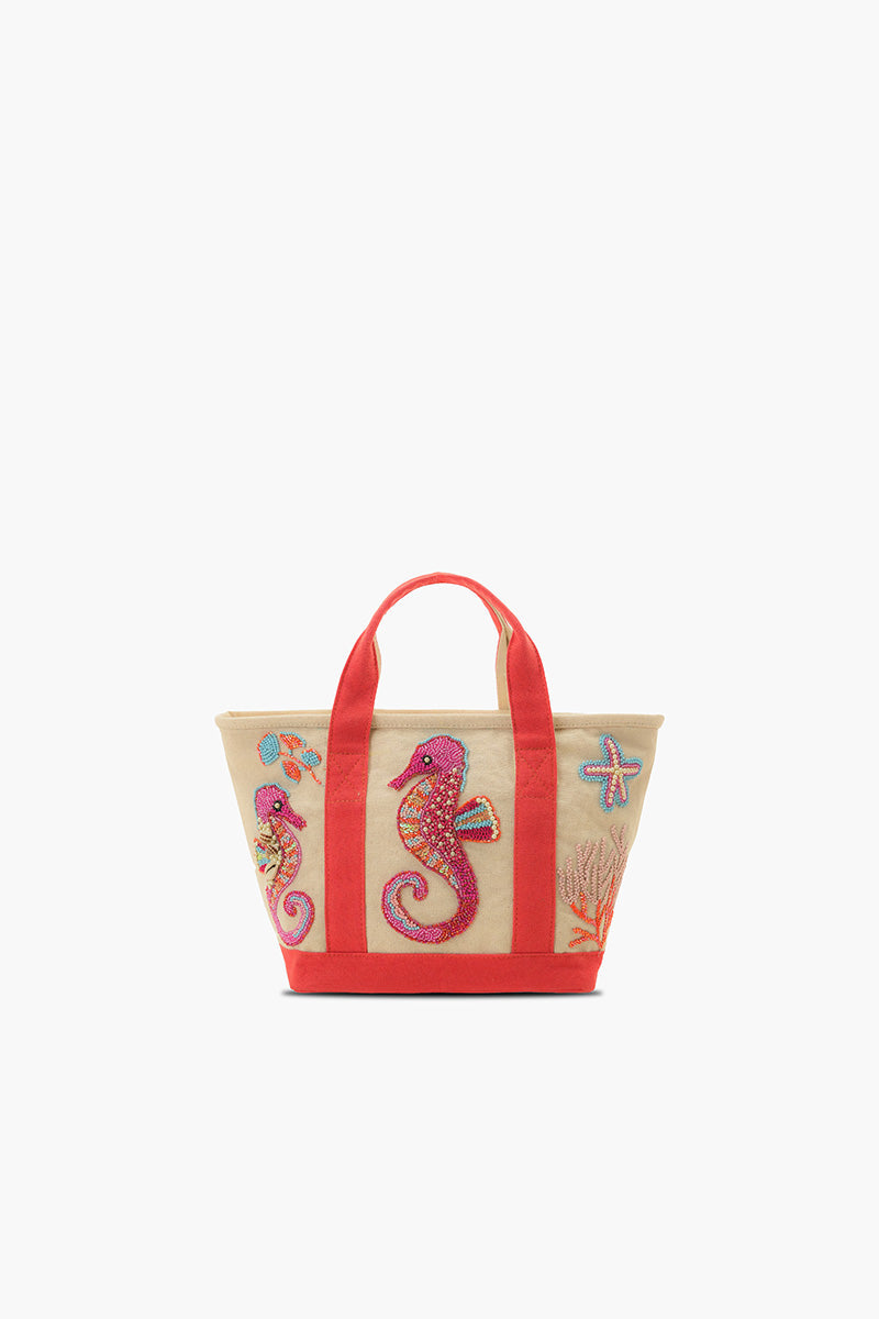 Coral Seahorse Small Tote | view 1