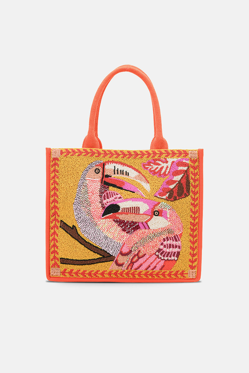 Tropical Toucan Handcrafted Book Tote | view 1