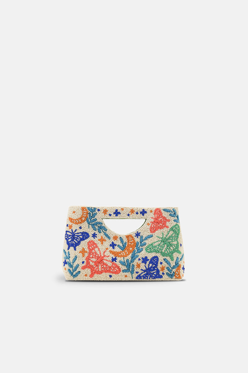 Mariposa Monarch Butterfly Beaded Handheld Clutch