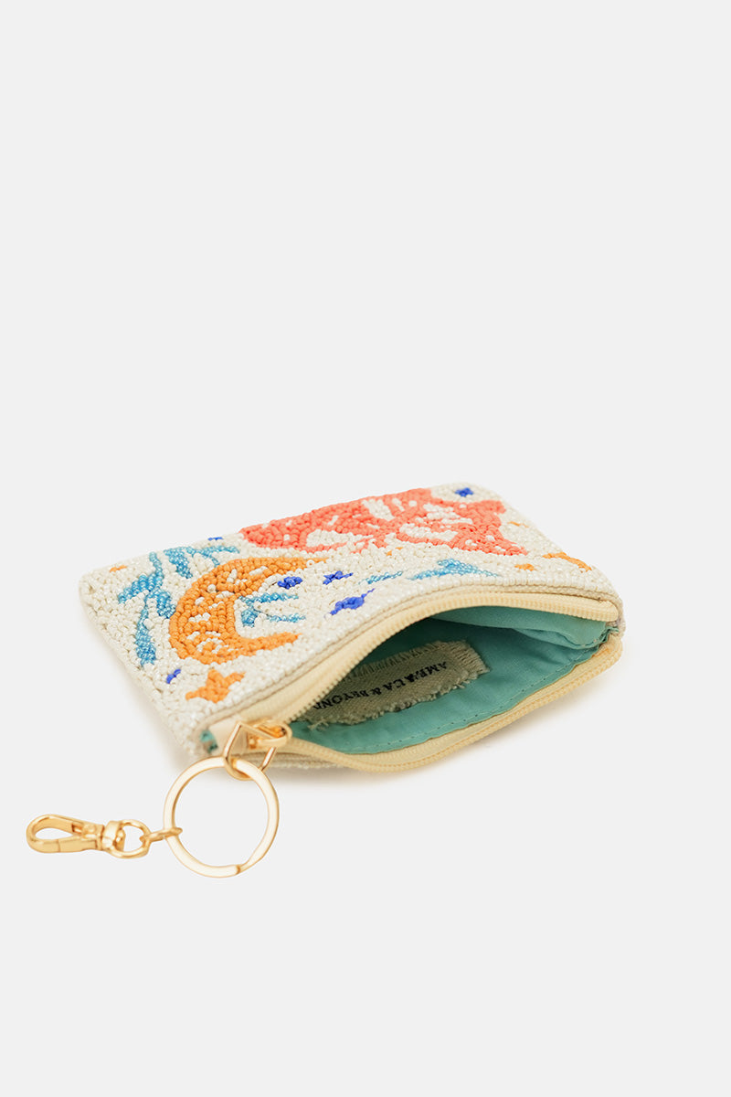 Mariposa Monarch Butterfly Beaded Coin-Pouch