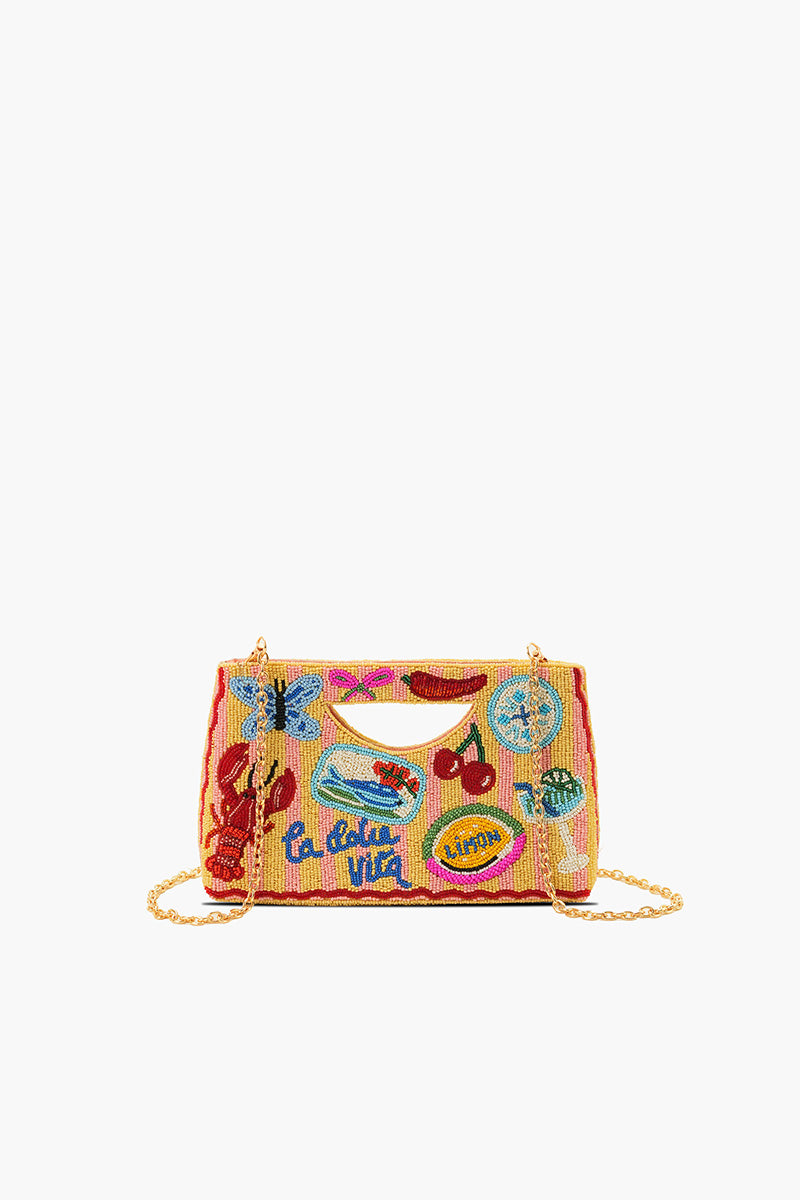 Riviera Chic "La Dolce Vita" Beaded Handheld Clutch | view 1