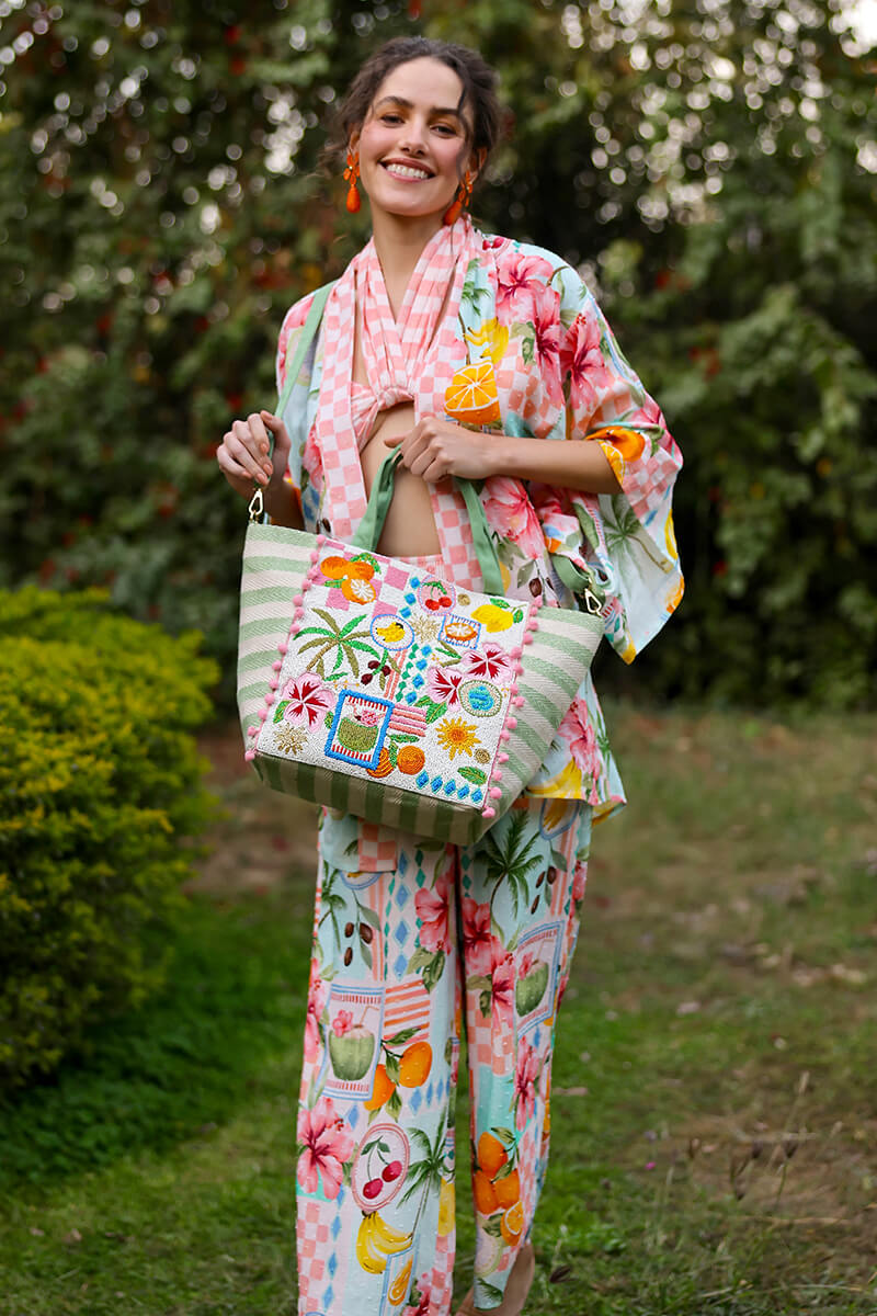 Zesty Orchard Orange Lemon Floral Tote | view 1