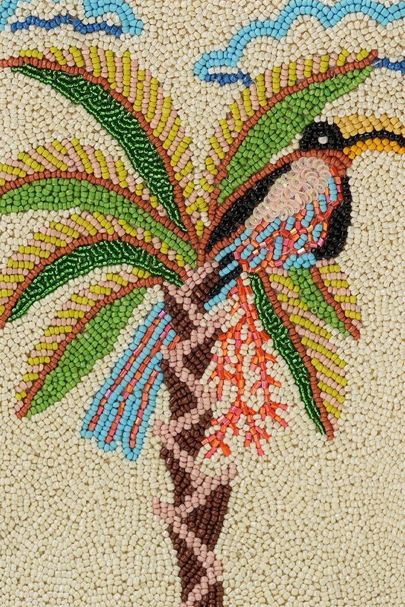 Paradise Palm Bird Handcrafted North South Crossbody Bag
