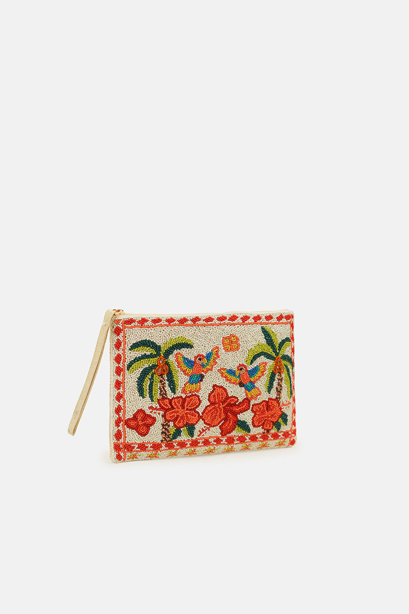Rio Rhythm Vibrant Beaded Wristlet Clutch
