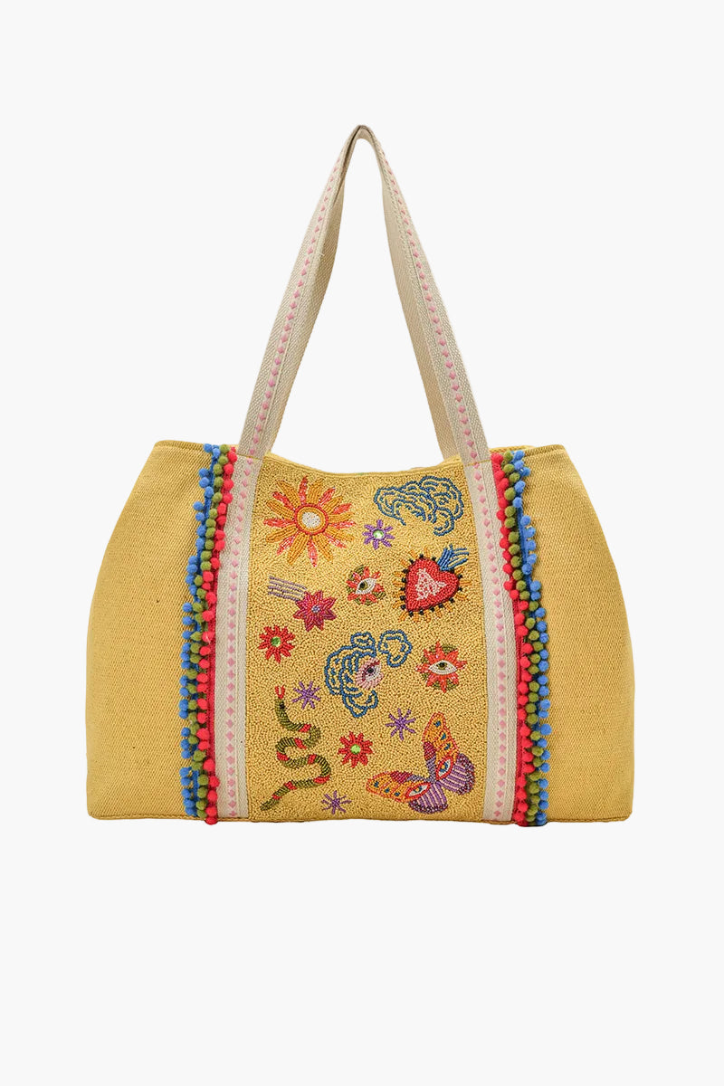 Whimsical Butterfly Beaded Oversized Tote | view 1
