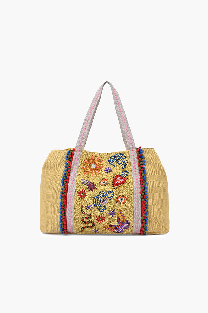 Whimsical Butterfly Beaded Oversized Tote | view 1
