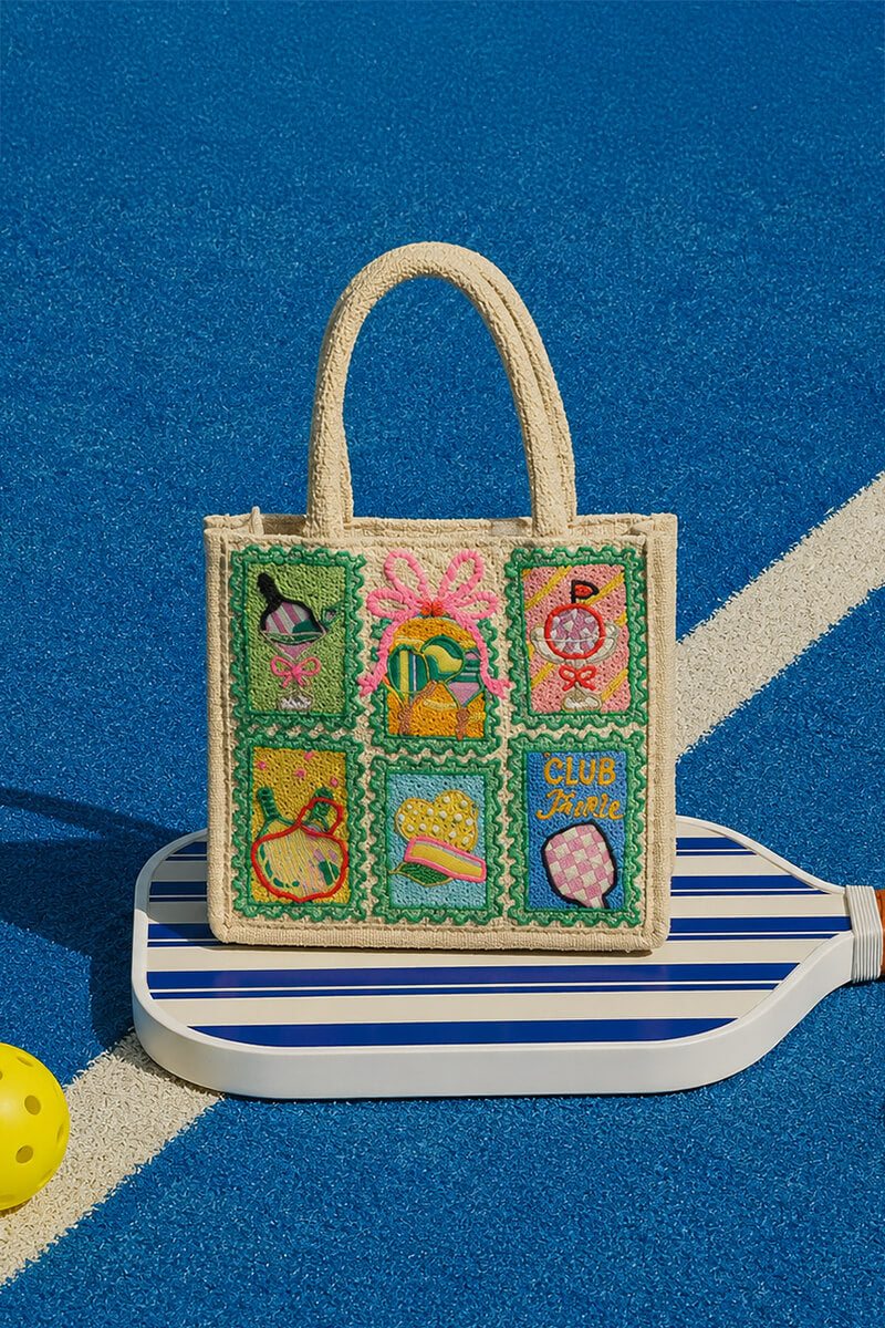 Pickleball Petite Hand-Beaded Small Tote | view 1