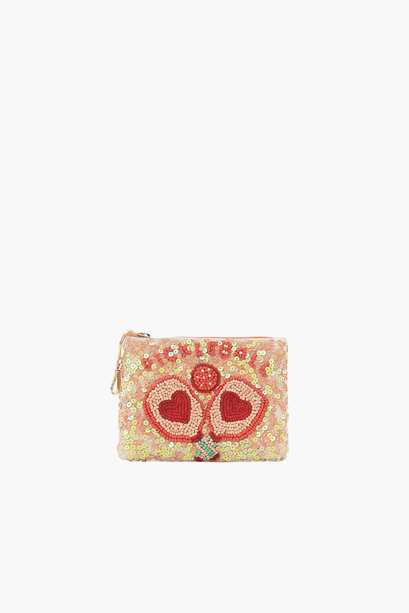 Pickleball Love Beaded & Sequined Coin Pouch | view 1