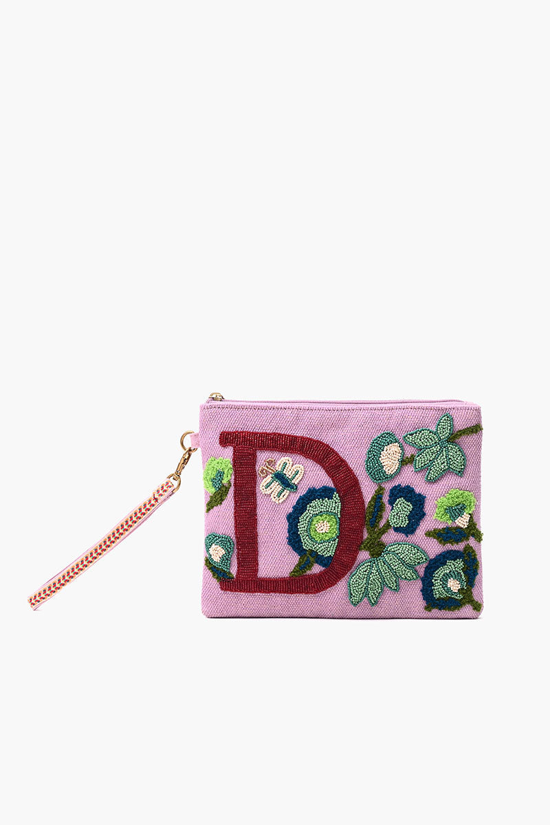 Personalized Initial Embellished Wristlet Pouch
