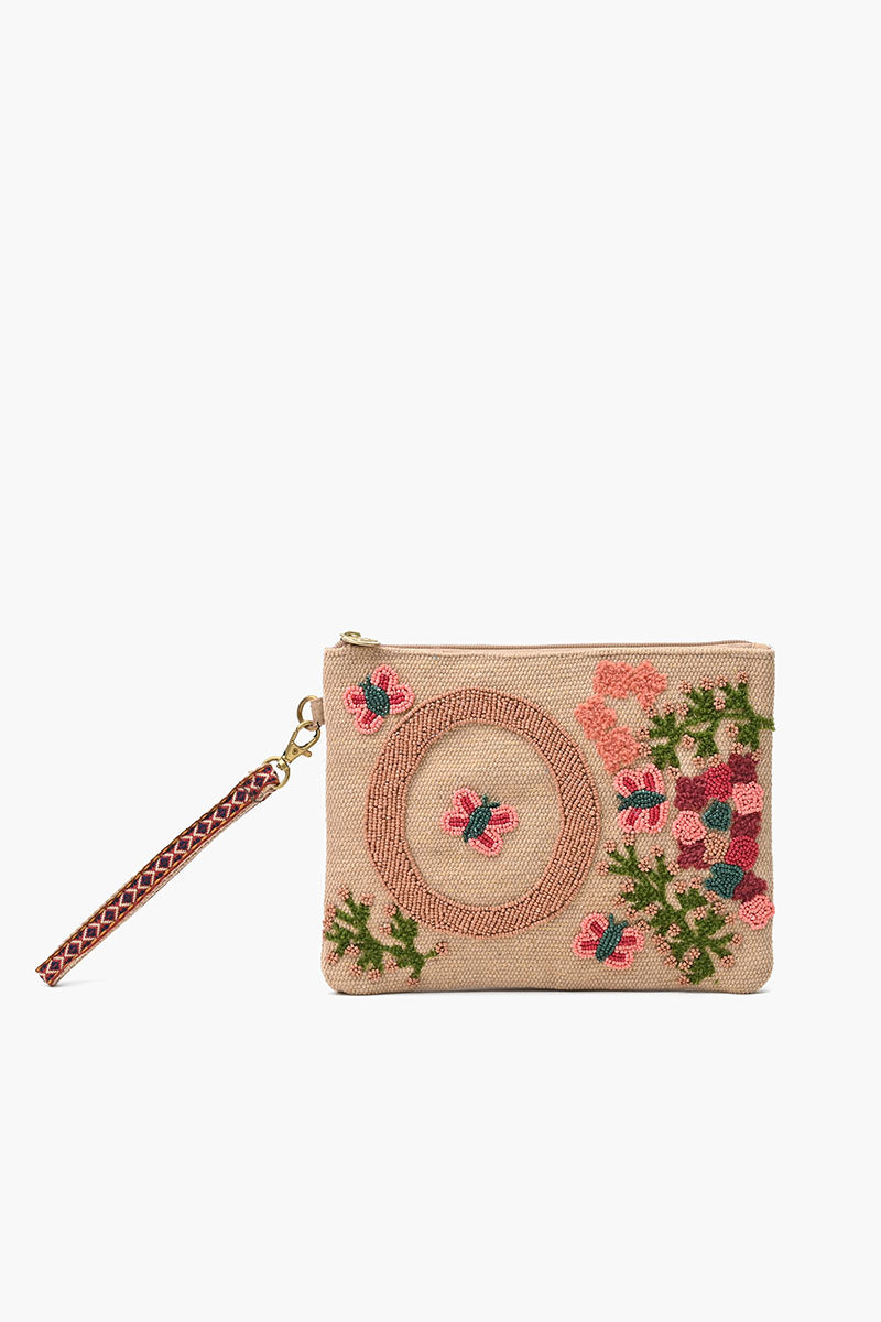 Personalized Initial Embellished Wristlet Pouch