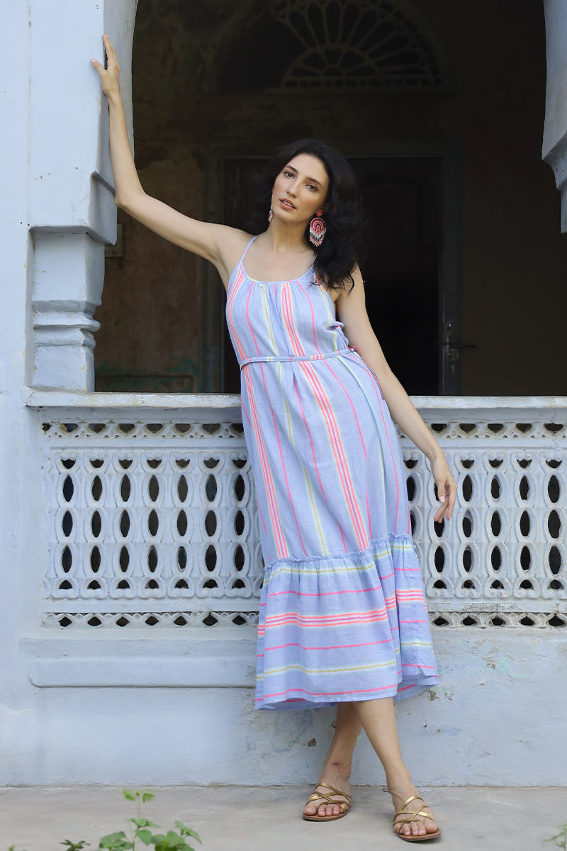 Rainbow Cotton Striped Maxi Dress Rainbow Cotton Striped Maxi Dress