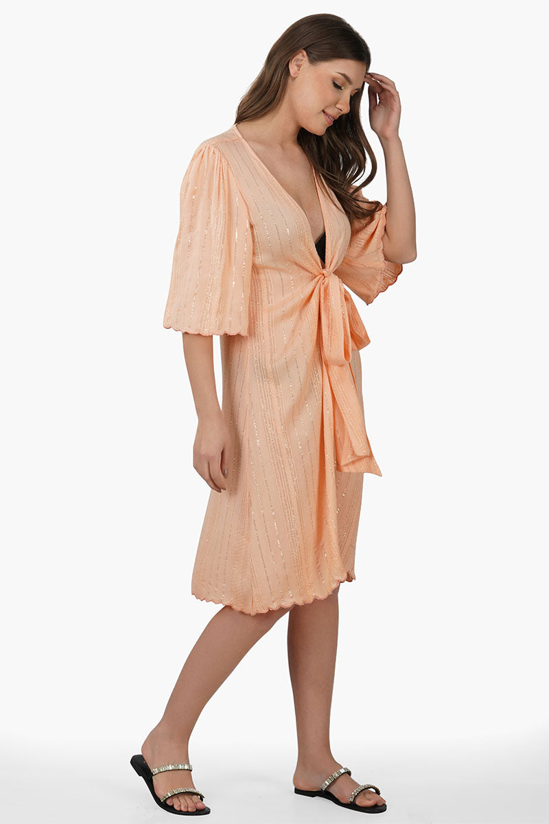 Sandy Viscose Lurex Striped Cover Up
