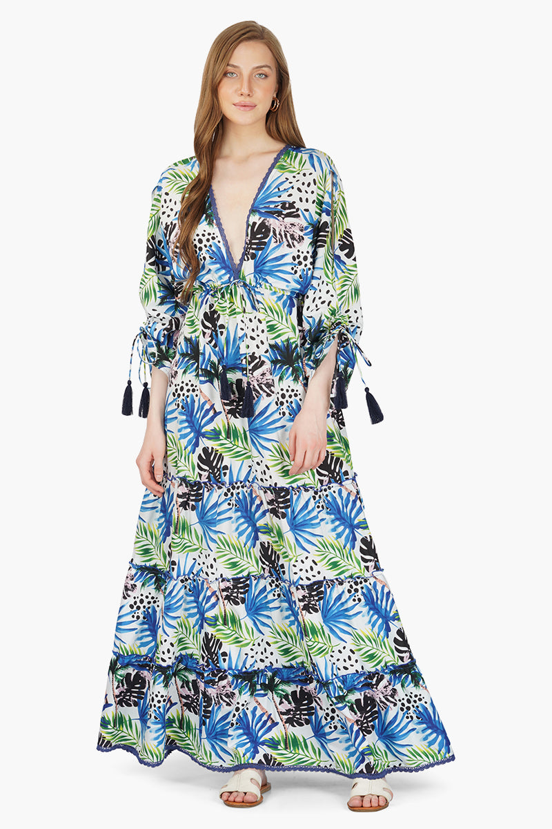 Eva Forest Printed Maxi Dress M