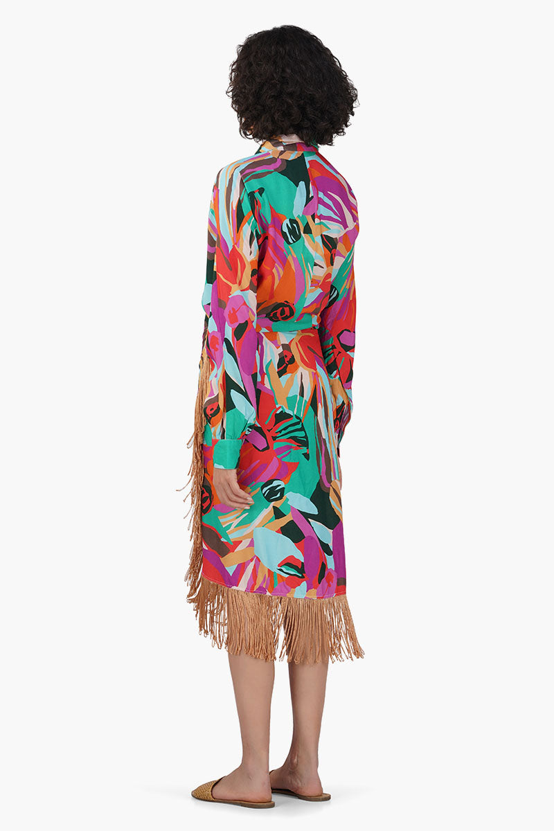 Candy Rose Printed Fringes Skirt