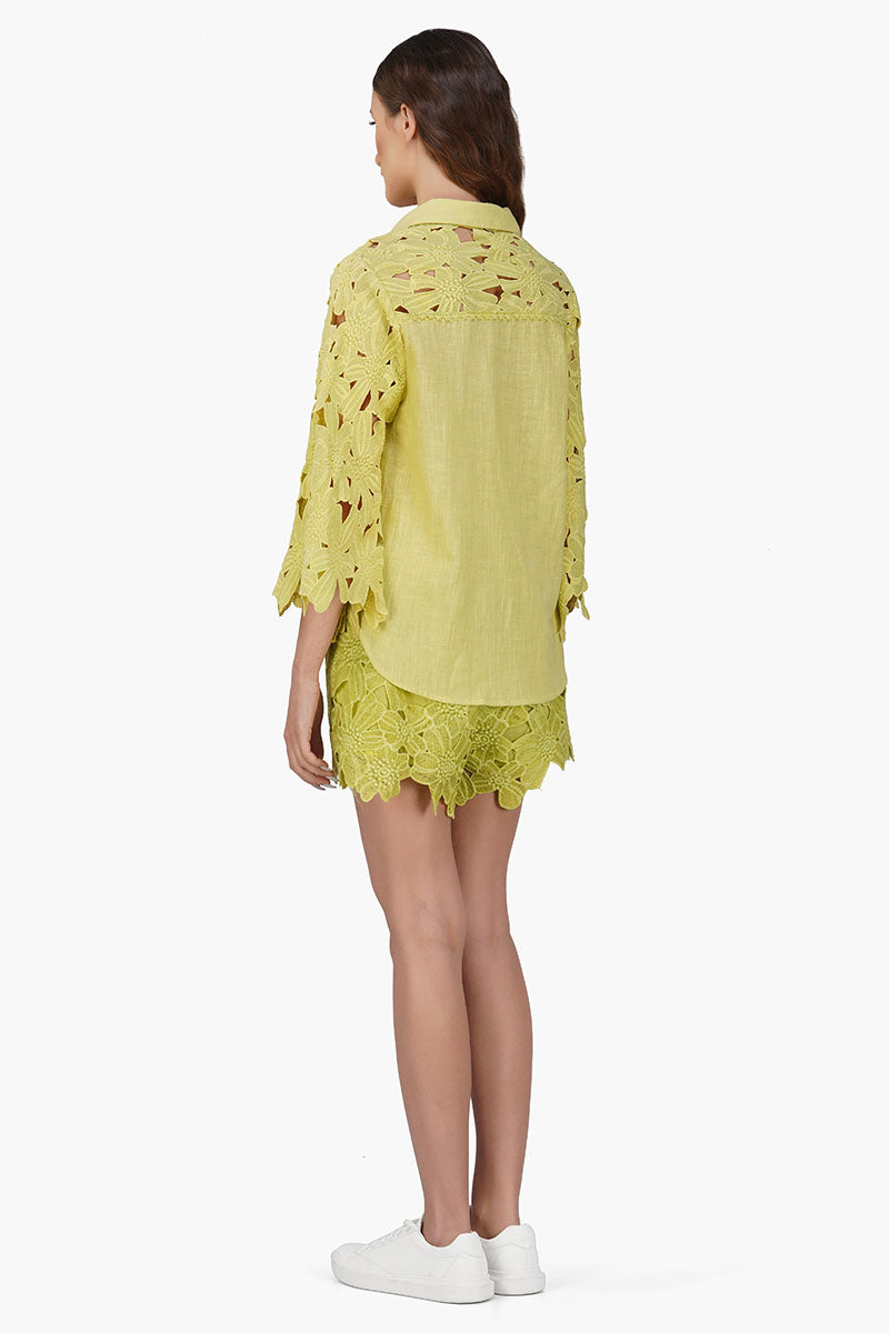Fall For Neon Floral Lace Shirt