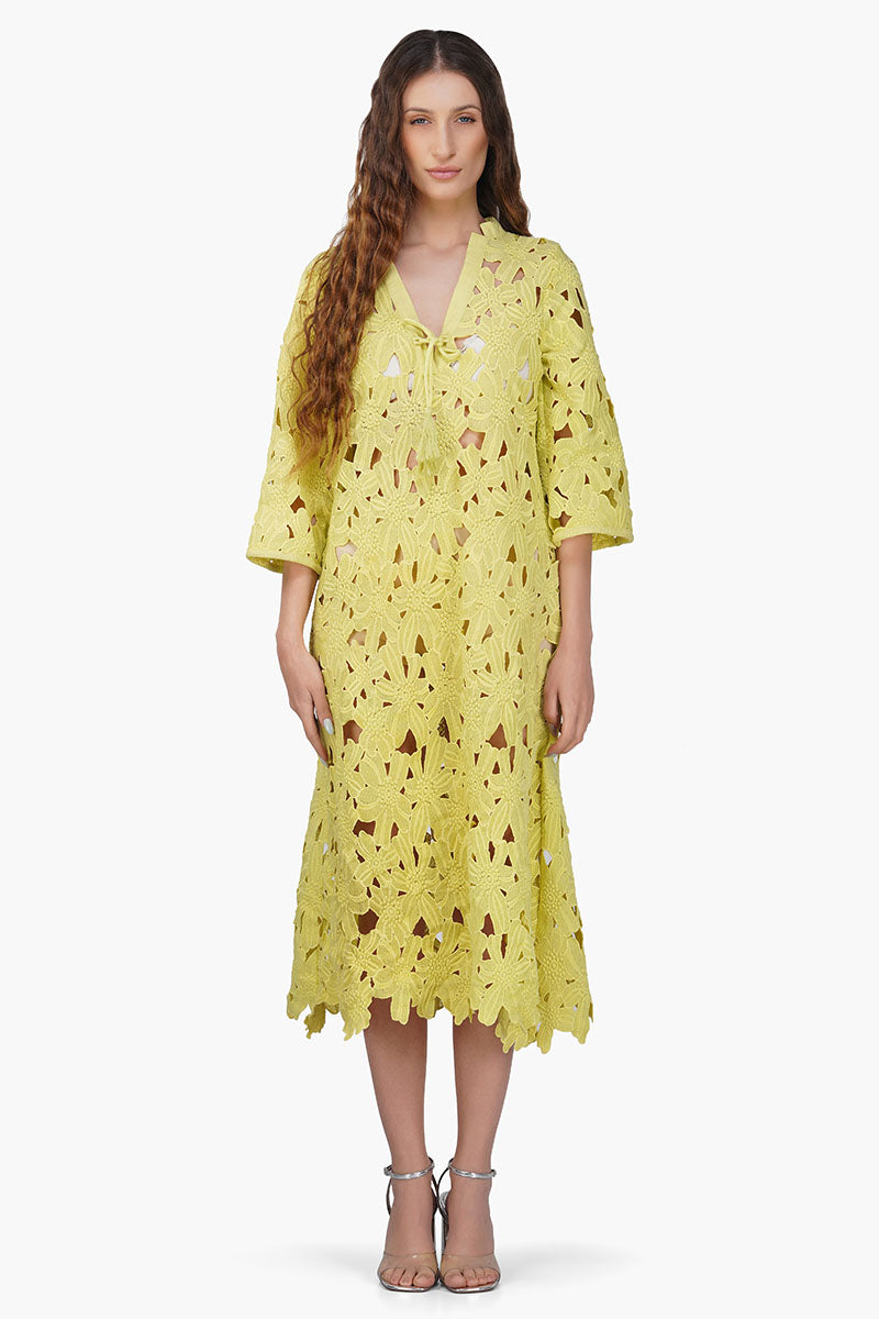 Fall For Neon Floral Lace Cover Up Dress L Fall For Neon Floral Lace Cover Up Dress L