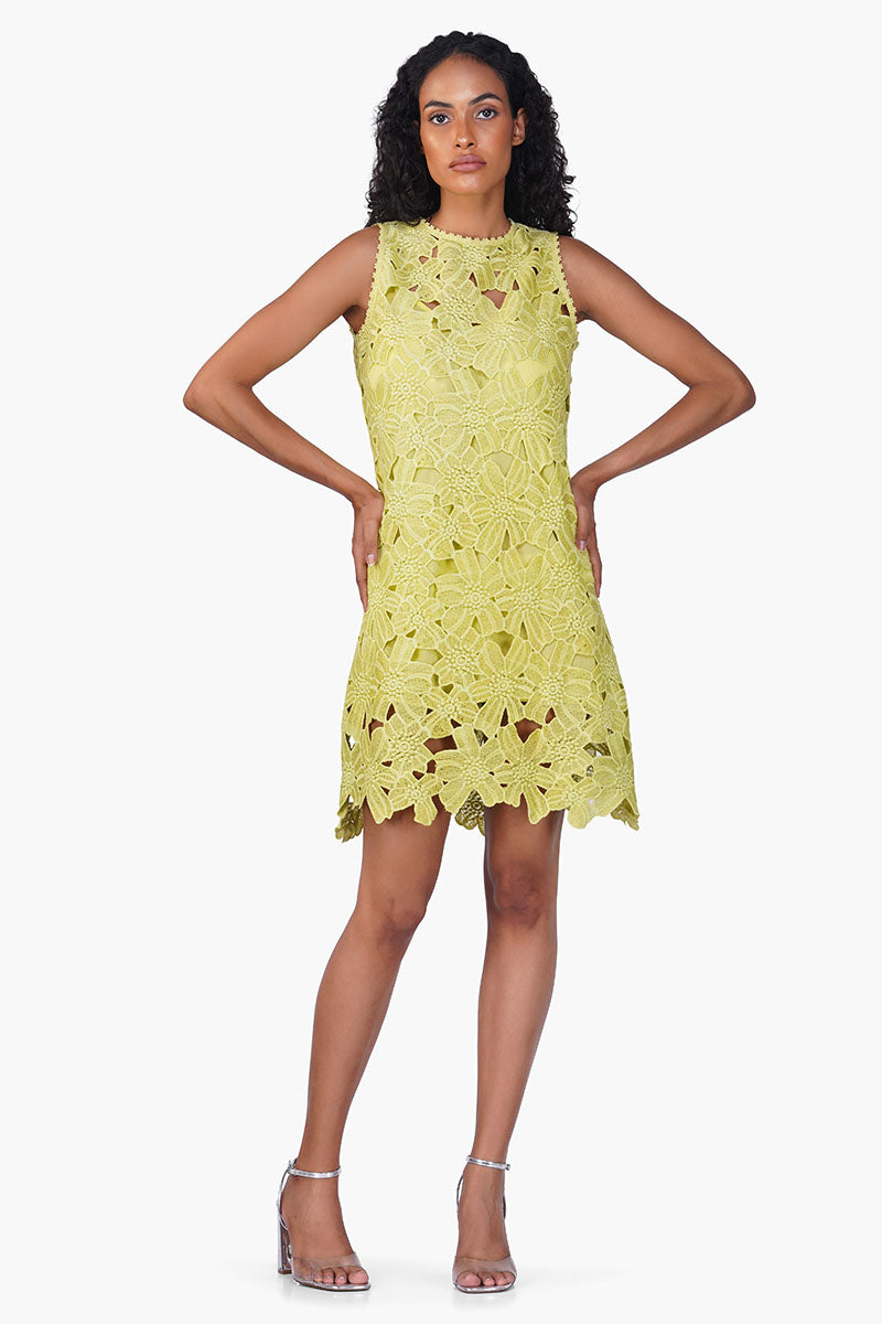 Fall For Neon Floral Lace Short Dress Fall For Neon Floral Lace Short Dress