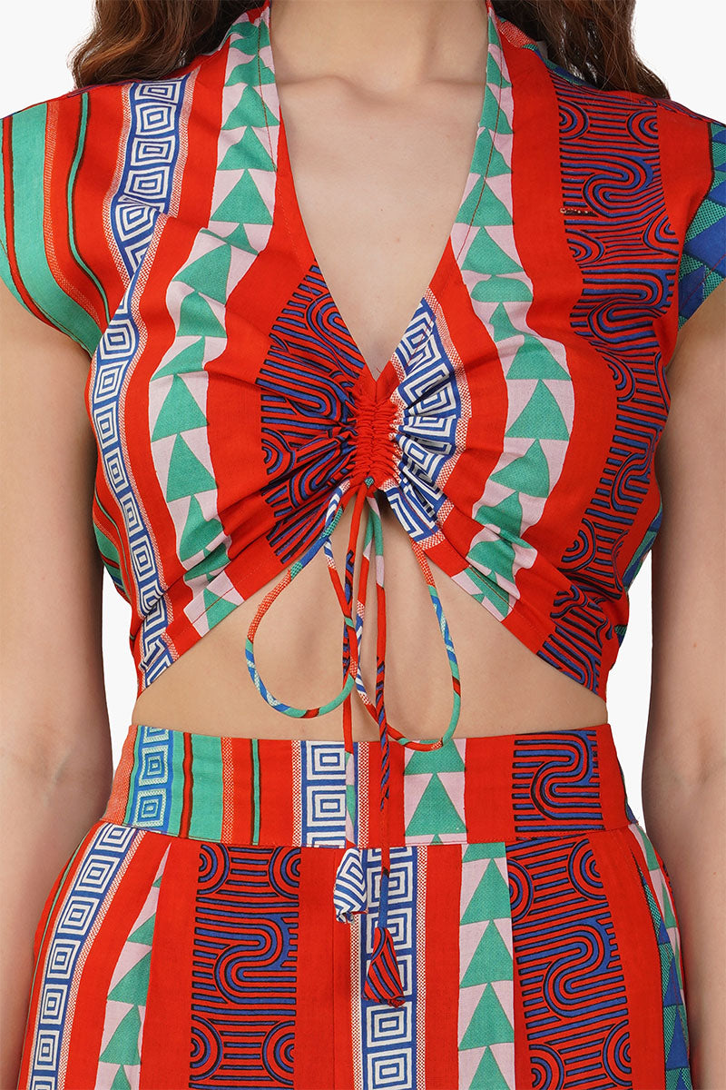 Ruby Aztec Printed Stripe Top