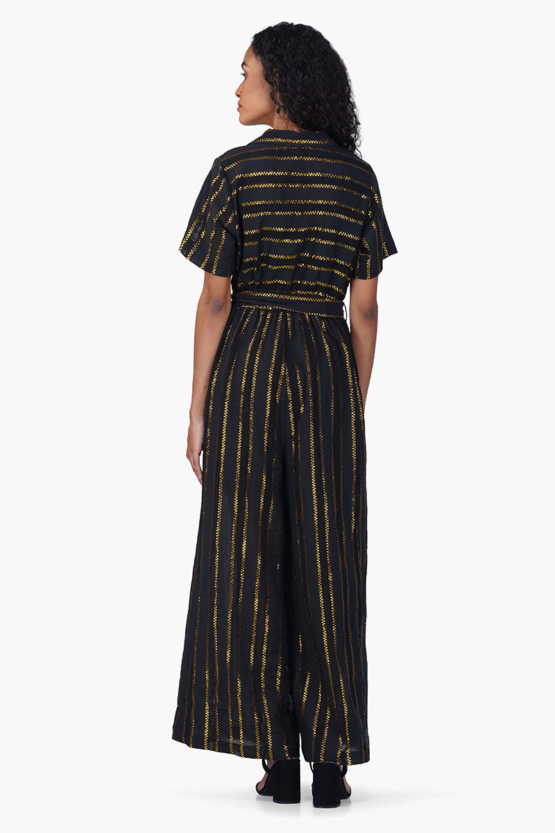 Gold Charm Black Jumpsuit