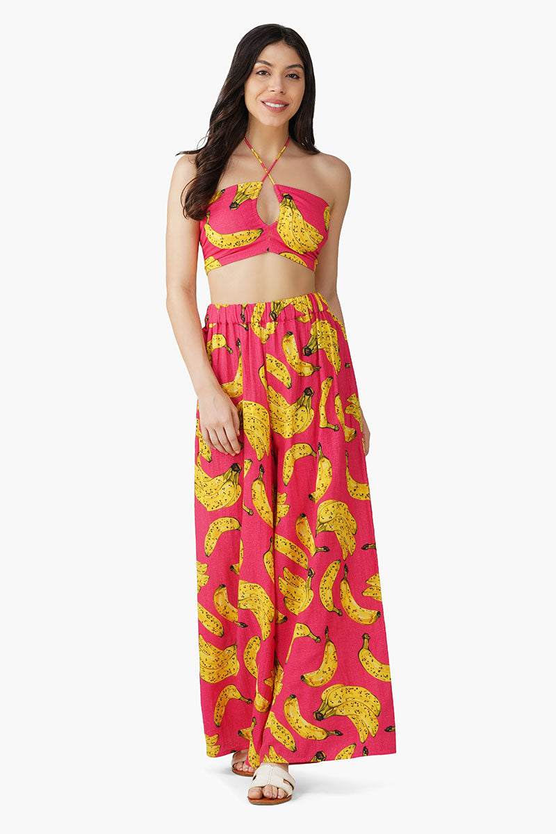 Just Bananas Pink Halter Top