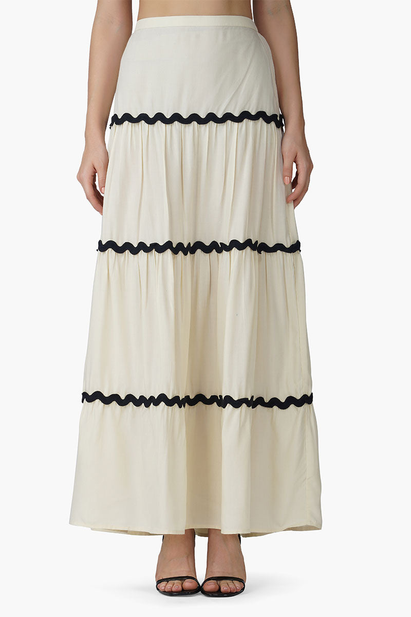 Vanilla Ric-Rac Tiered Skirt