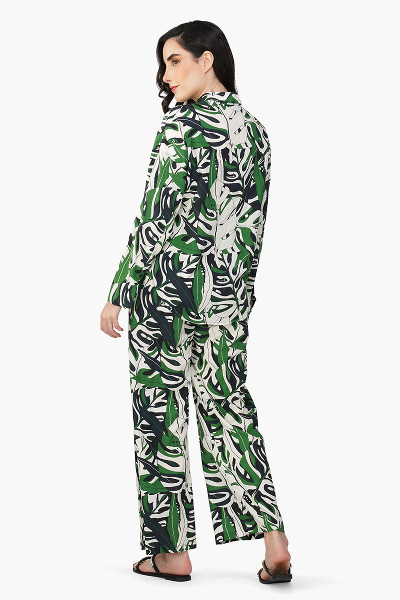 Green Birch Tropical Printed Shirt