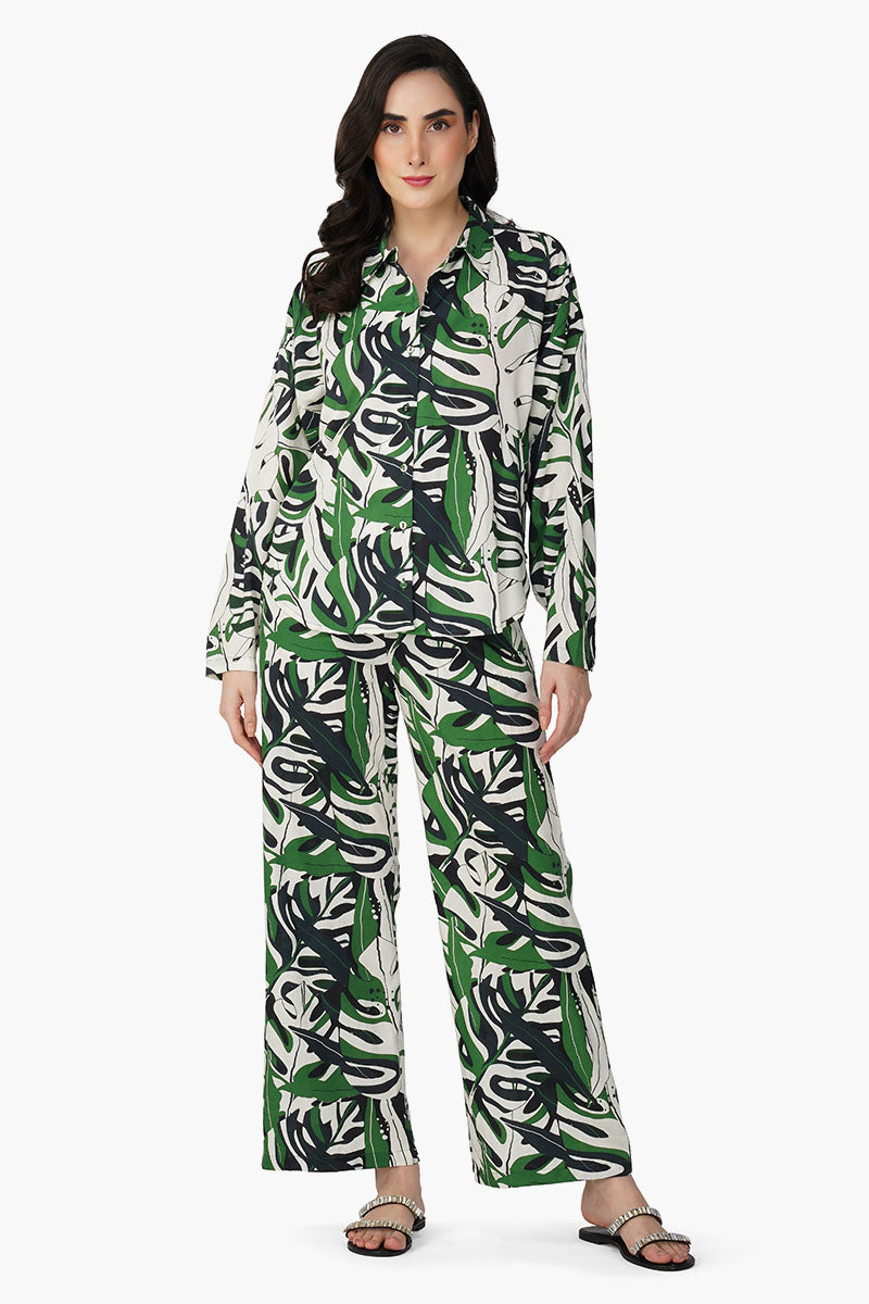 Green Birch Tropical Printed Shirt
