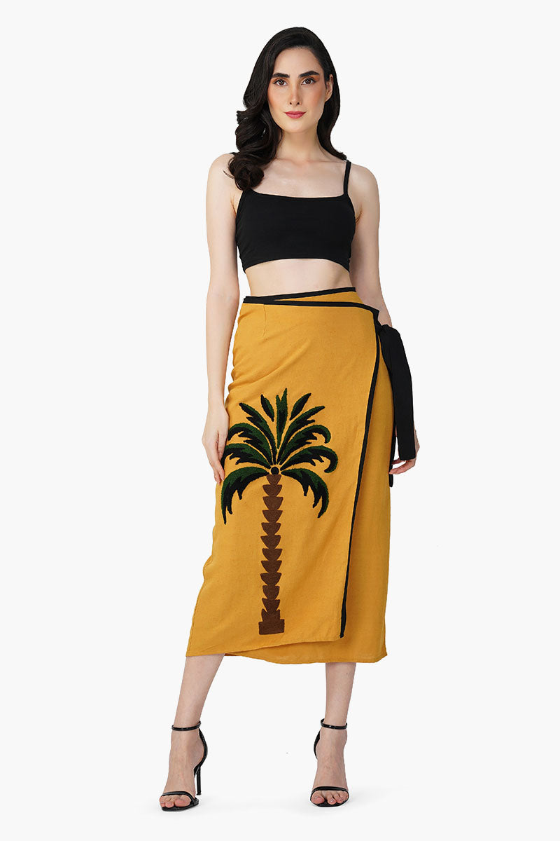Medallion Palm Wrap Skirt