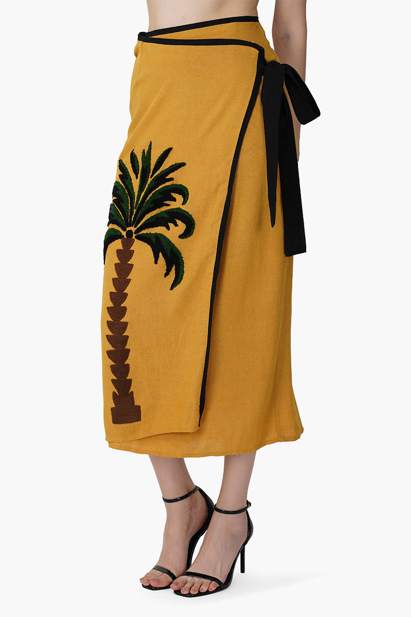Medallion Palm Wrap Skirt