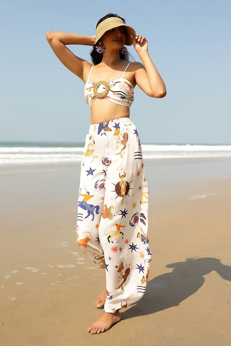 Day Dream Celestial Printed Crop Top