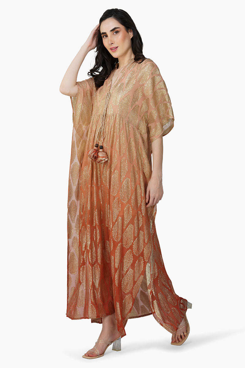 Sandstone Lurex Ombray Kaftan