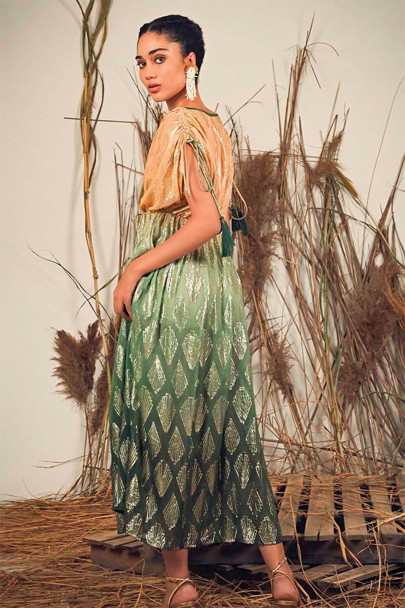 Jungle Green Ombray Lurex Maxi Dress Xs Jungle Green Ombray Lurex Maxi Dress Xs