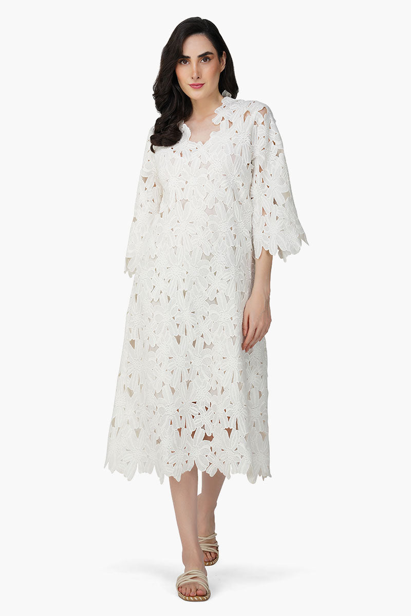 Floral Print Long Dress Cover Up