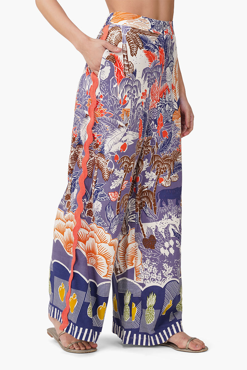 Taste of Blue Tropics Flaired Pants