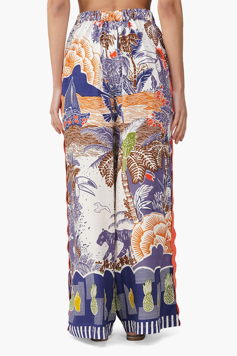 Taste of Blue Tropics Flaired Pants