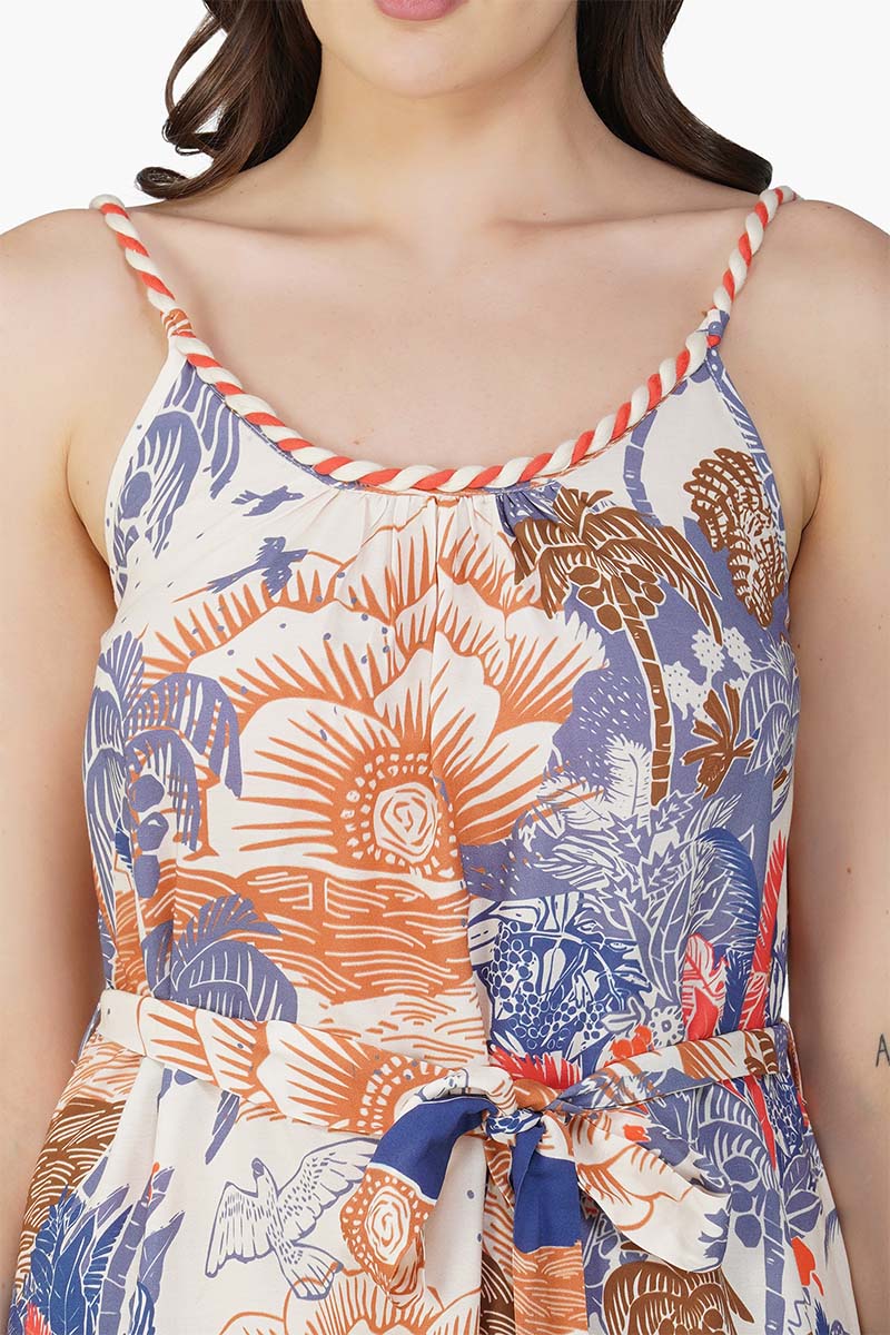 Taste Of Blue Tropics Maxi Dress