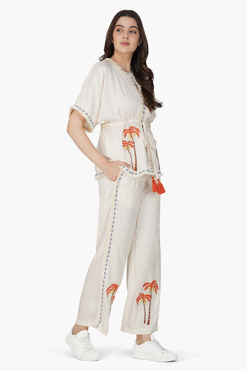 Palm Queen Embellished Short Cover Up