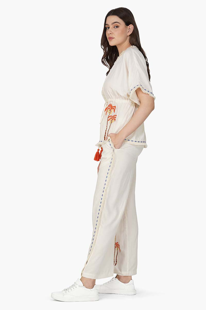 Palm Queen Embellished Short Cover Up