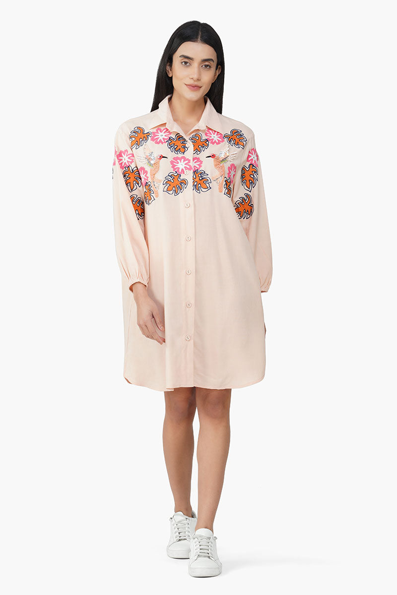 Secret Flora Farm Embroidered Shirt Dress