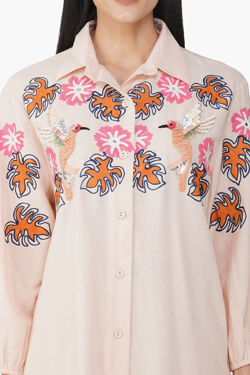 Secret Flora Farm Embroidered Shirt Dress